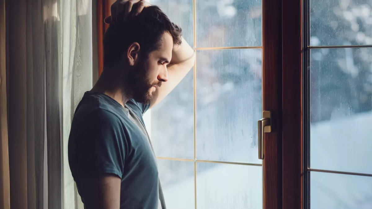 man struggling with opioid abuse